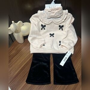 Nicole Miller Cream and Black Kids Matching Set